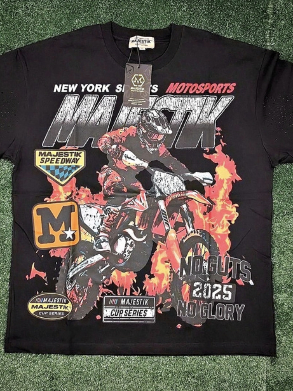 Majestik Motorsports Graphic Tee in Black & Red Size XL